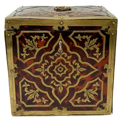 Rare Antique French Boulle Marquetry Inlayed Cigar Box with Rosewood Interior, Circa 1840-1850.