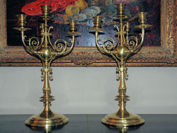 Pair of Antique French Bronze Candlesticks 