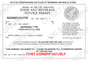 Food and Beverage Permit