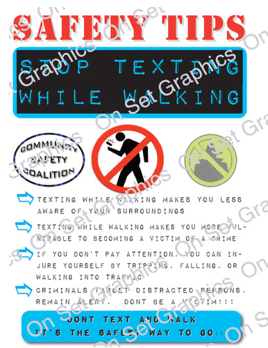 Safety Tip Don't Walk and Text