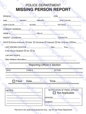 Missing Person Report Generic 2