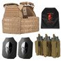 Sentinel Plate Carrier and Spartan AR550 with Triple Mag Pouch and Spall Containment Sleeve