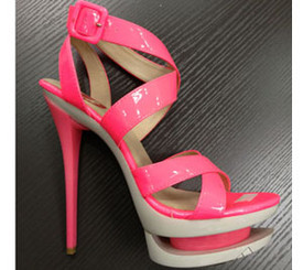 6" Neon Strappy Sandal Made In Kid Leather