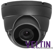 Veltin Premium 5MP IP Varifocal 2.8 - 12mm Dome Camera with POE,  30M IR - Dark Grey