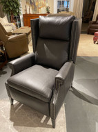 Contemporary Leather Recliner with Nailhead Trim