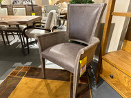 Leather & Wood Accent Chair