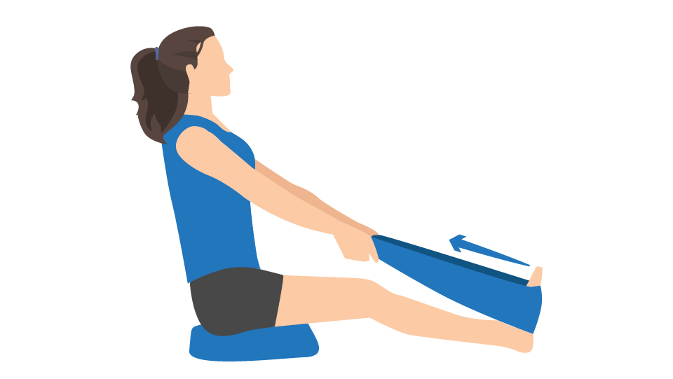 Demonstration for the towel stretch exercise