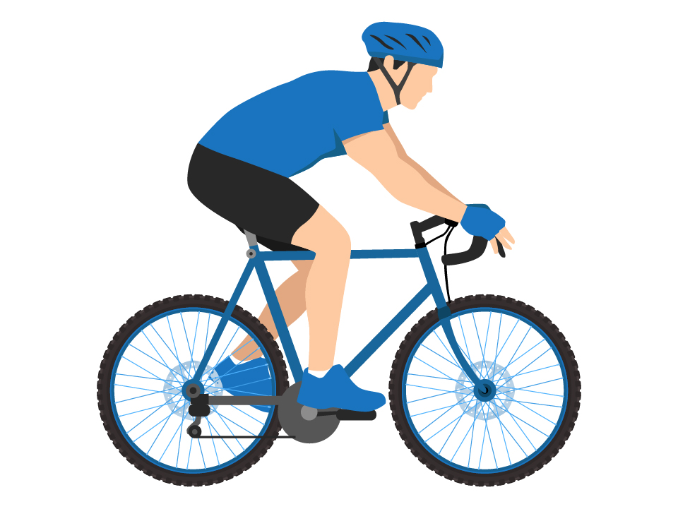 Illustration of Man on Bicycle