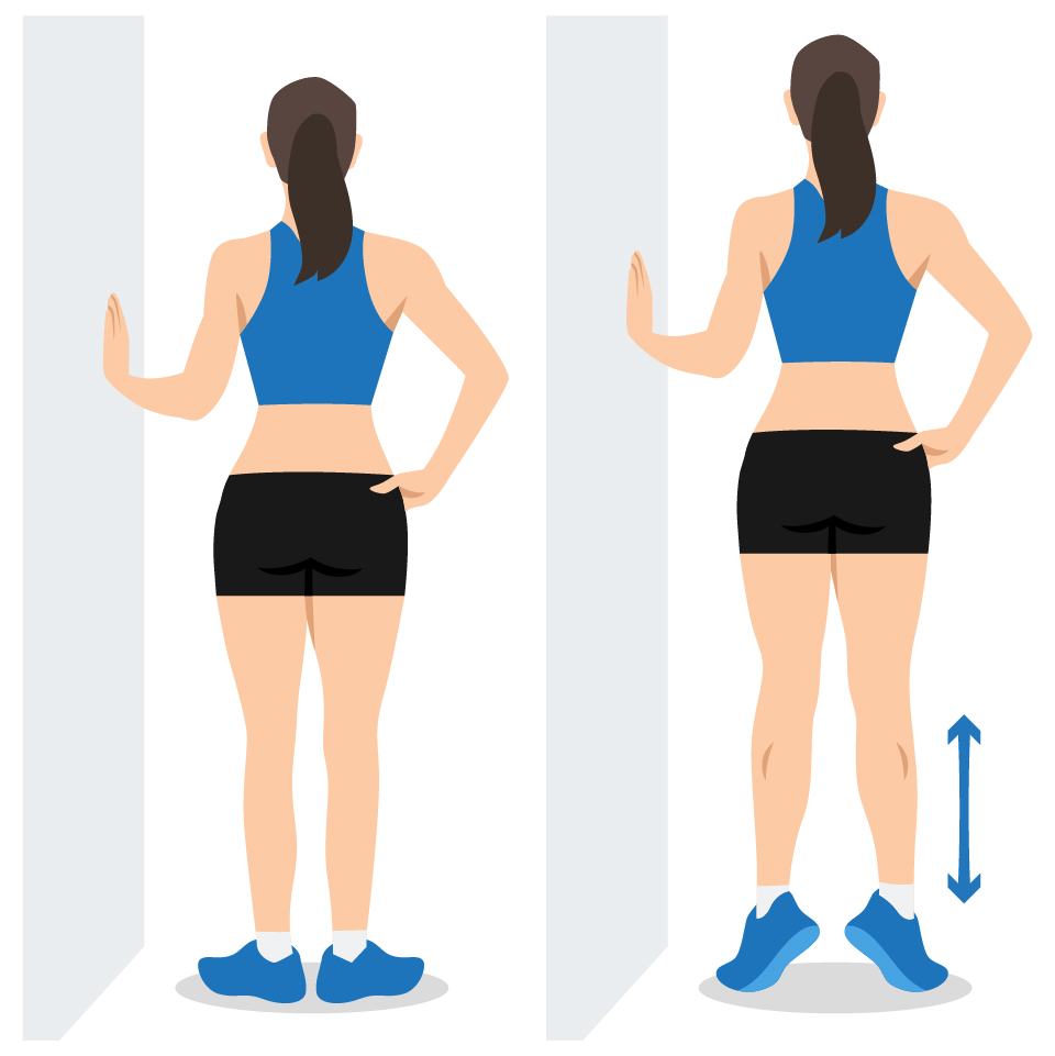 Demonstration for the Heel raises exercise.