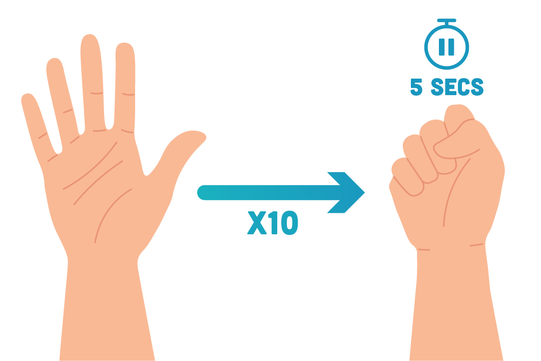 Illustration of Fist Clenches exercise