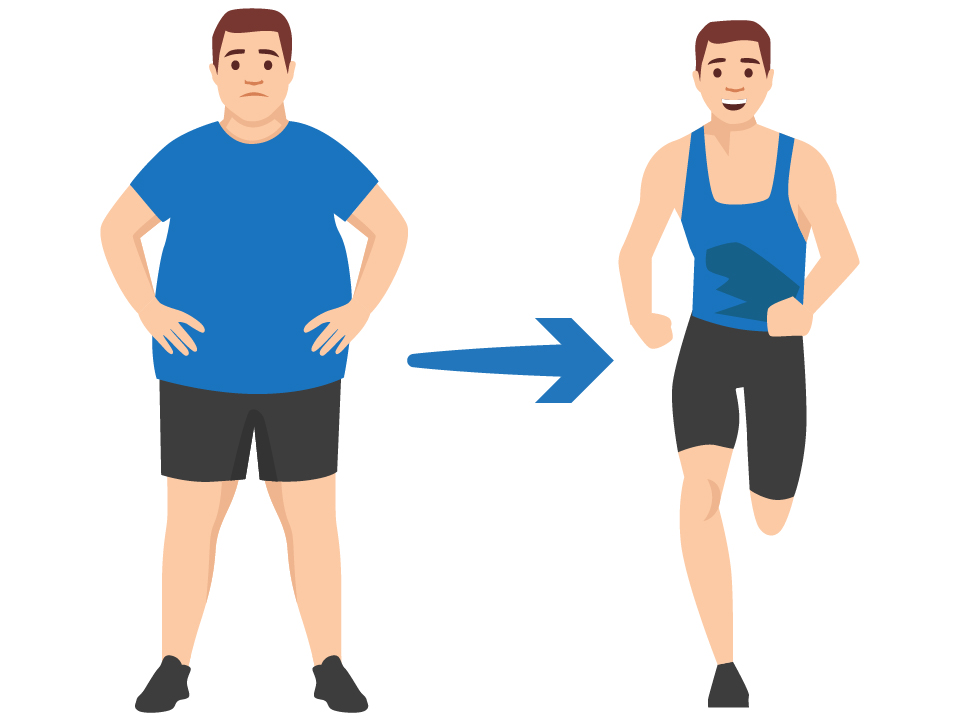 Illustration of Man Losing Weight