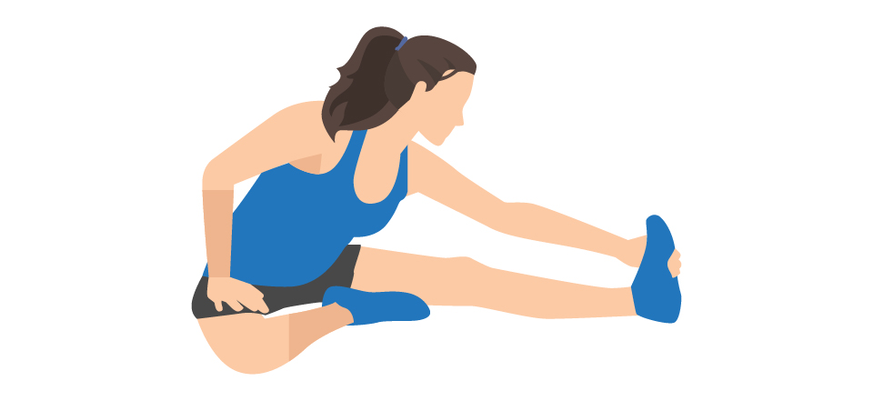Illustration of Woman Stretching & Warming Up