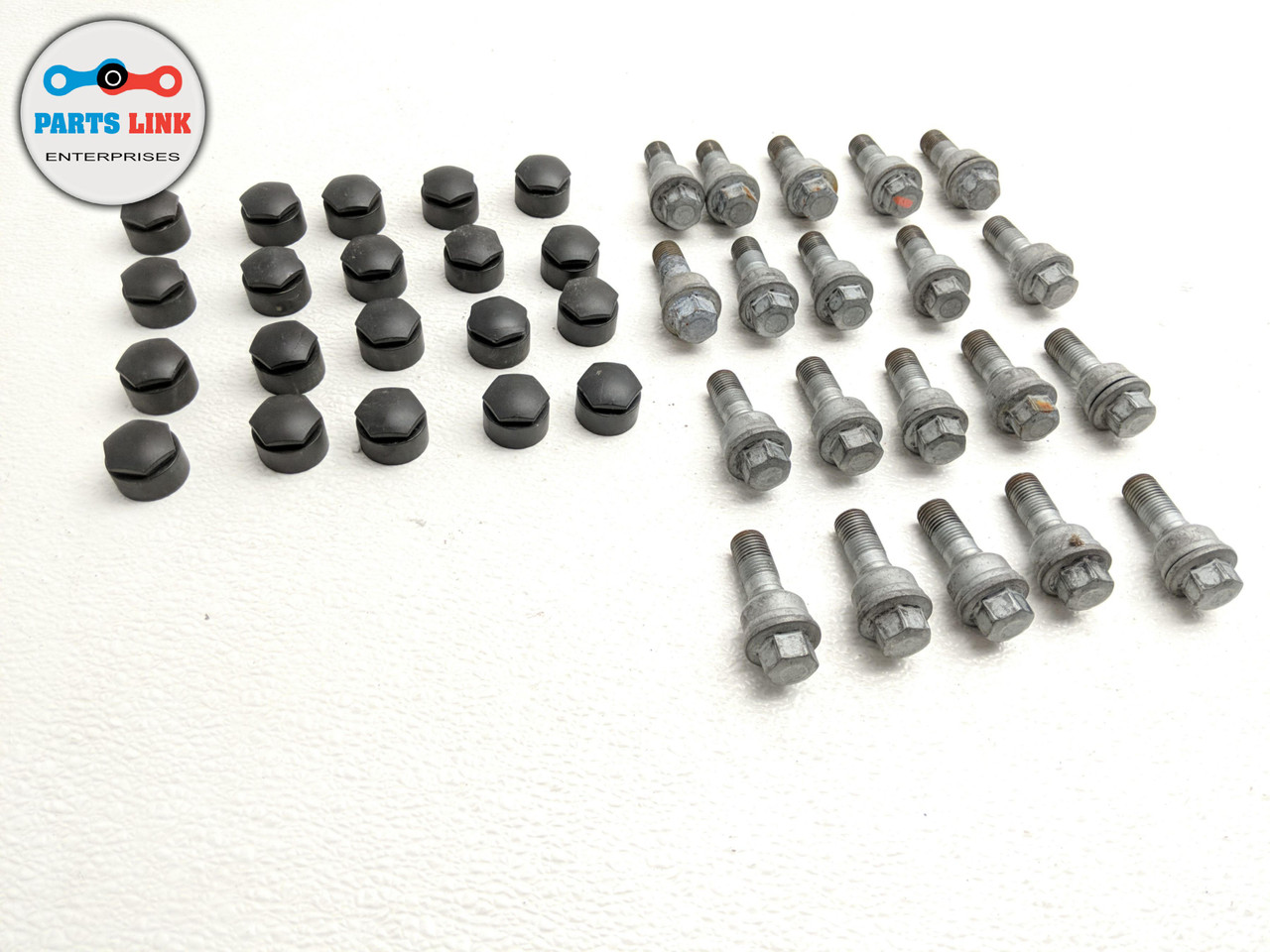 20172018 AUDI Q7 4M 3.0 FRONT REAR WHEEL RIM LUG NUT BOLT W/ CAP SET