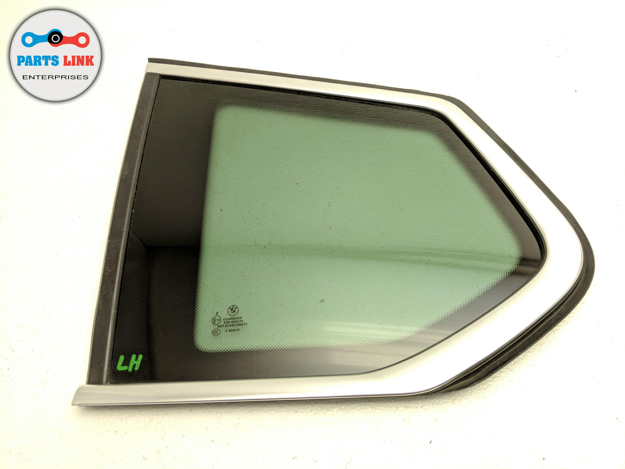 20112017 BMW X3 F25 REAR LEFT SIDE QUARTER WINDOW GLASS SILVER TRIM