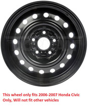 NEW Dorman16 inch Steel Replacement Wheel Rim EACH for 06-07 Honda Civic #NI110620
