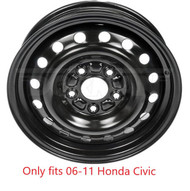Dorman 939-265 15" 15x6 In Steel Wheel Rim for 06-11 Honda Civic 5x114.3 5 Lugs #NI110620