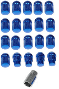 20) Dorman 713-275D Blue Acorn Wheels Rims Lock Lug Nuts Set Blue 1/2" Thread DRM-713-275D