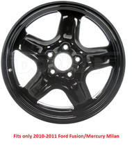 Ford Fusion Wheel Mercury Milan 2010 2011 17" Steel Road Wheel Rim 939-103 #NI100620