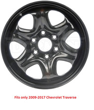 Dorman 939-161 Chevy Traverse Steel Wheel Black 9598570 09 10 11 12 13 14 15 #NI100820