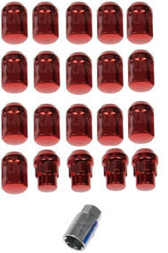 20) Dorman 713-275E Red Acorn Wheels Rims Lock Lug Nuts Set Red 1/2" Thread New DRM-713-275E