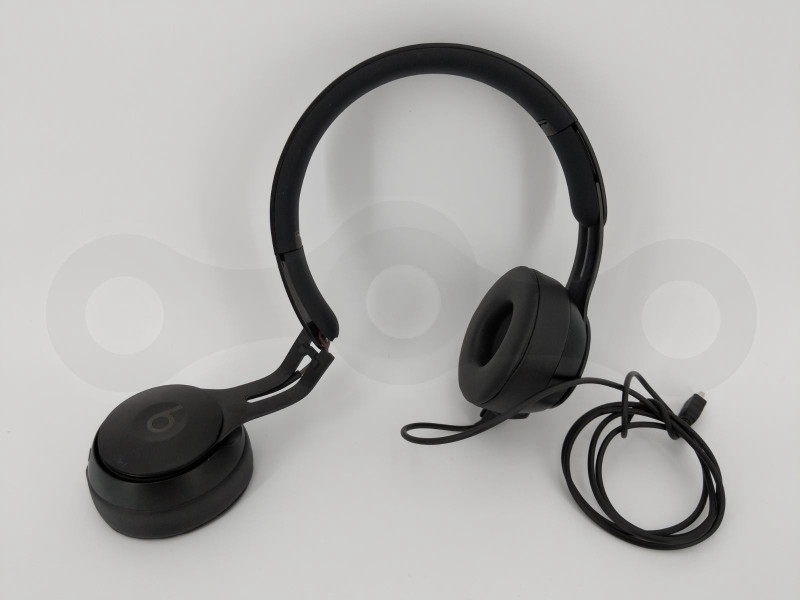 BEATS BY DR DRE SOLO PRO HEADPHONES BLACK WIRED CORDED LEFT SIDE