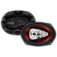 2) Boss Audio CH6950 6x9" 600 Watt 5 Way Car Audio Coaxial Speakers Red 4 Ohm
