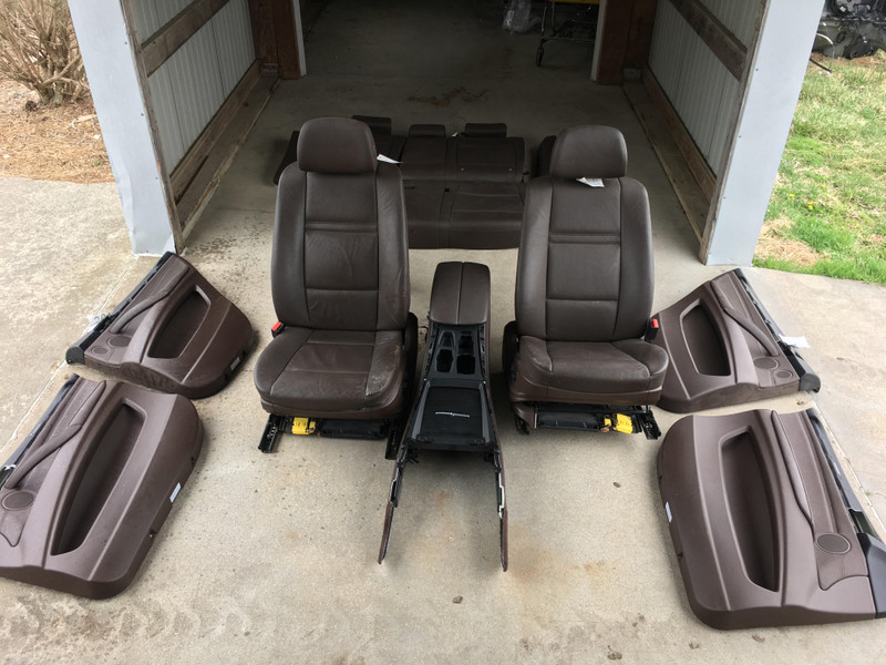 BMW X5 E70 SEAT SET FRONT REAR LEATHER TOBACCO BROWN SEATS 7PC MEMORY