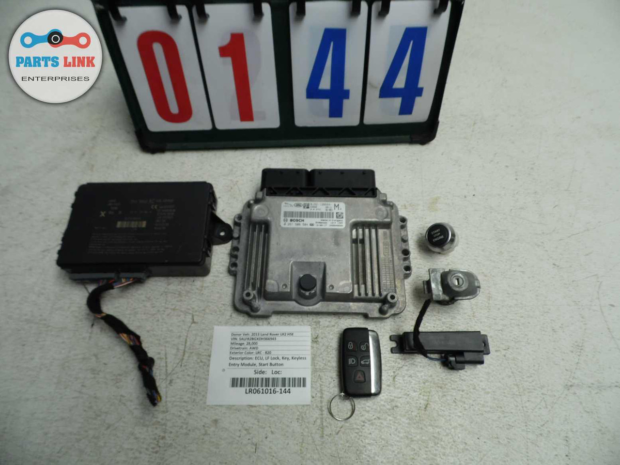 1315 LAND ROVER LR2 ECU ECM LOCK KEY KEYLESS ENTRY MODULE START BUTTON IGNITION