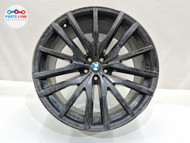 2019-2025 BMW X5 G05 WHEEL RIM 10 1/2Jx22H2 W/ CENTER EMBLEM CAP BLACK OEM BX040826-350