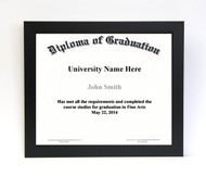12x16 Diploma Frame - Wide Satin Black (no matting)