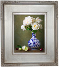 16x20 Silver Leaf Finished Corner 3 1/2" Frame With Decorative Corners