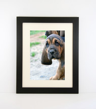 Medium Flat Black Picture Frame - wood - 1 1/4" wide - 14x18 artist frame - standard picture frame - with matting