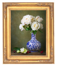 20x24 Gold Finished Corner 2 1/2" Frame With Leaf Corners