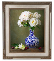 20x24 Silver Leaf Finished Corner 2" Frame with Decorative Corners