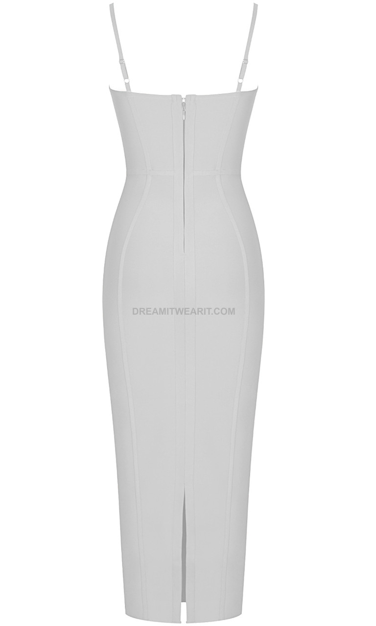 Bustier Structured Midi Dress White - Luxe Midi Dresses and Luxe Party ...