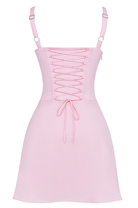 Draped Bustier Corset A Line Dress Pink - Luxe Party Dresses and Luxe ...