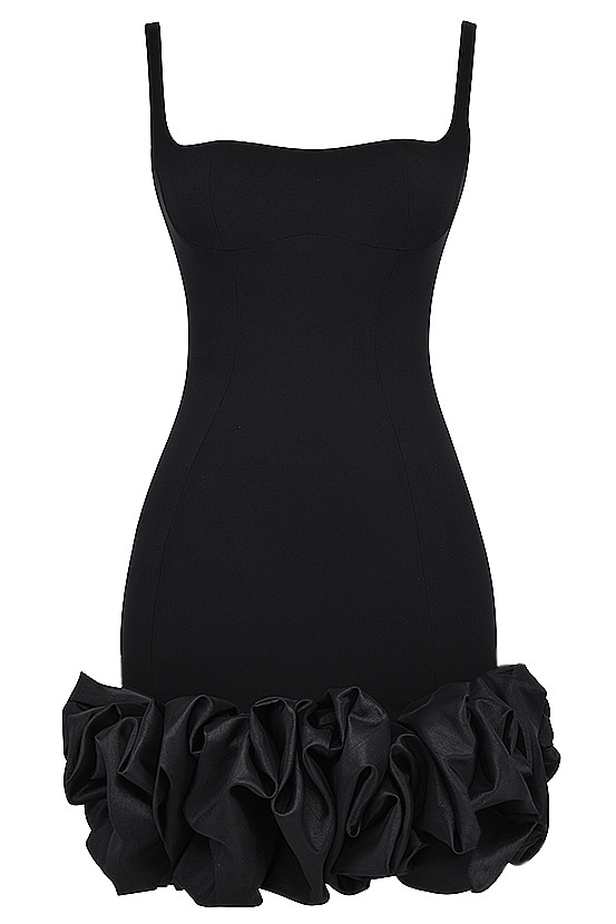 Puff Hem Dress Black - Luxe Little Black Dresses and Luxe Party Dresses