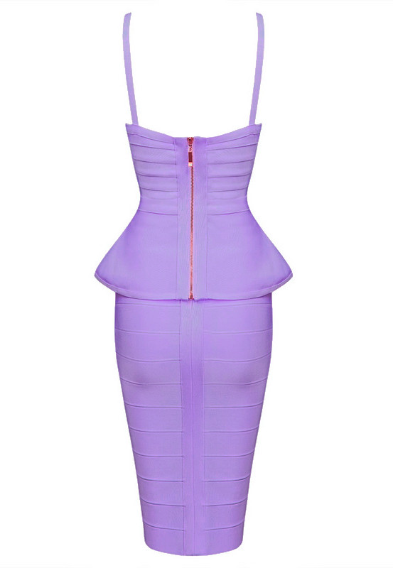 Peplum Detail Two Piece Dress Lavender - Luxe Two Piece Dresses and ...