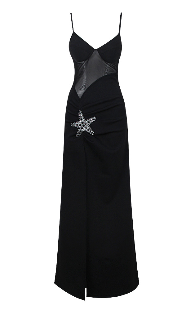 Dark Romance Satin Bustle Dress in Black | Gothic Style