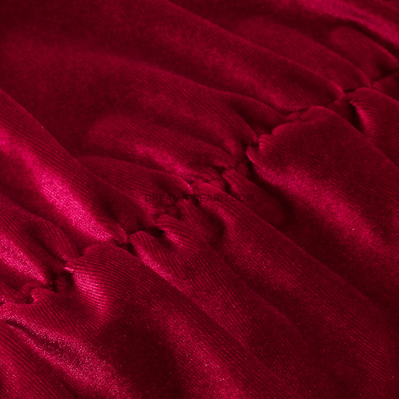 Long Sleeve Draped Midi Velvet Dress Red - Luxe Velvet Dresses and Luxe ...
