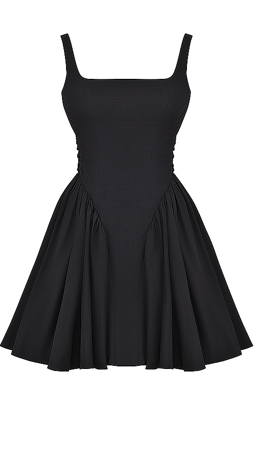 Skater Backless Bow Detail Dress Black - Luxe Mini Dresses and Luxe ...