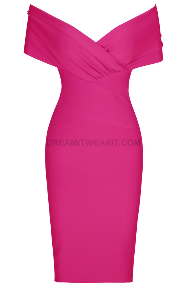 pink bardot dress