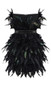 Strapless Feather Embellished Dress Black