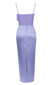 Bustier Pleated Draped Maxi Dress Purple
