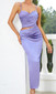 Bustier Pleated Draped Maxi Dress Purple