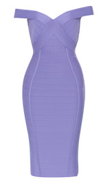 Off Shoulder Midi Dress Purple