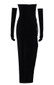 Strapless Crystal Trim Maxi Velvet Dress Black