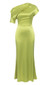 Short Sleeve Off Shoulder Maxi Dress Green