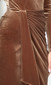 Long Sleeve Draped Maxi Velvet Dress Brown