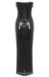 Strapless Bustier Detail Sequin Maxi Dress Black